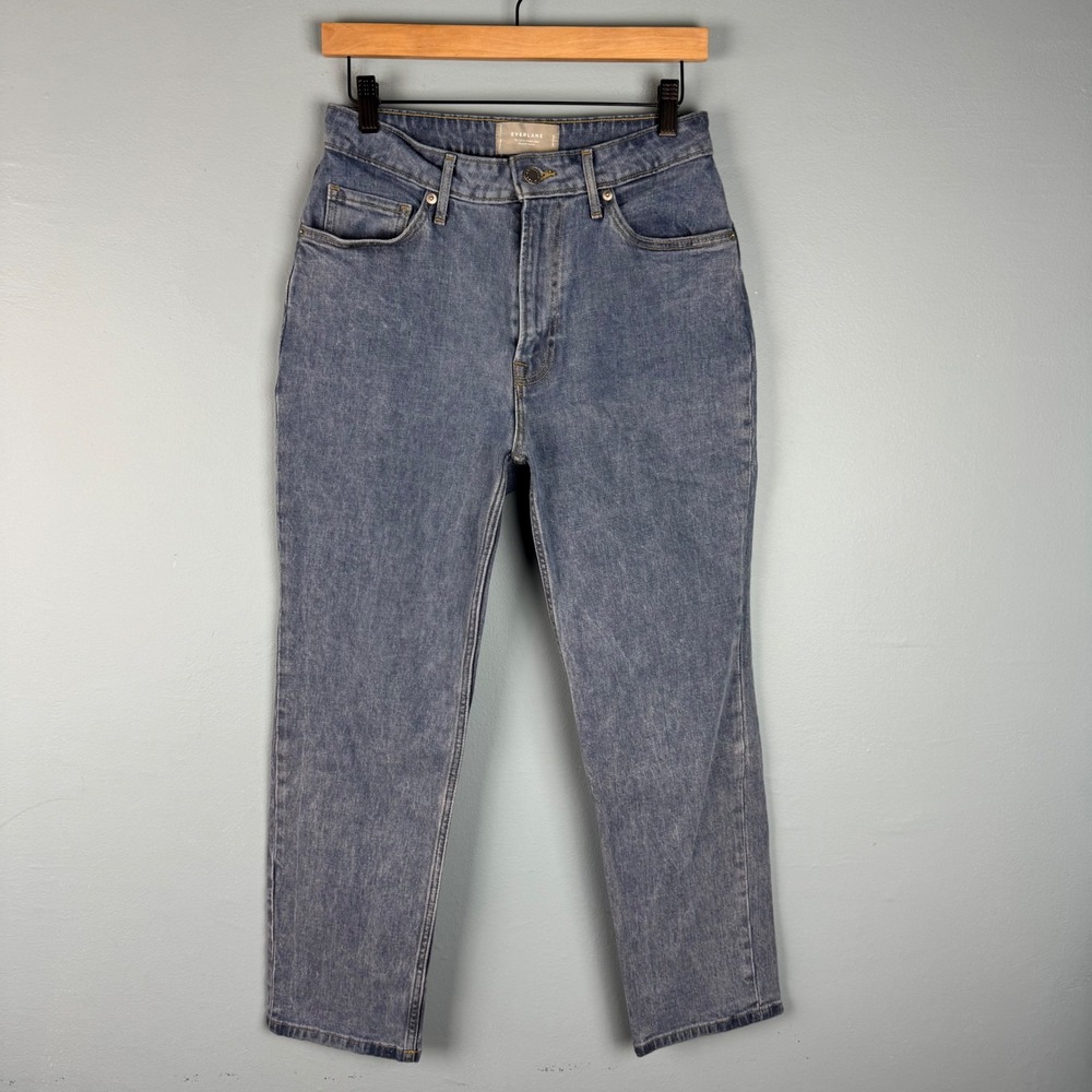 Everlane Curvy Cheeky Jeans Women's 28 Crop Blue High Rise Denim Cotton‎
